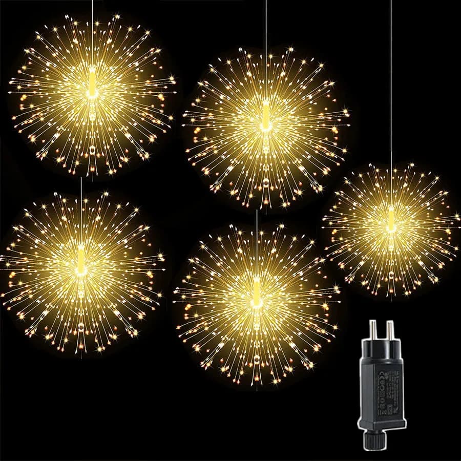 Romantico 10 IN 1 1200led Dandelion String Lights Garland Outdoor Christmas Firework Fairy Lights per Garden Party Bedroom Decor