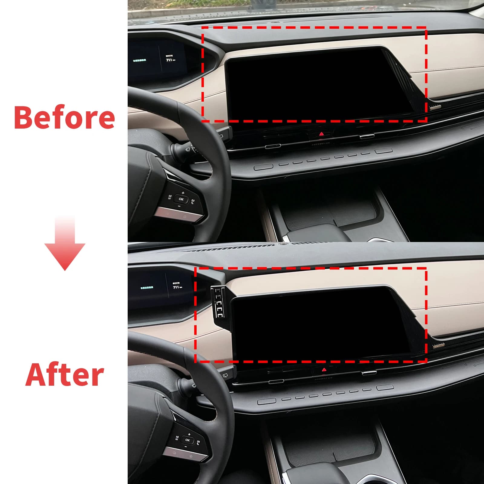 for Changan UNI-S UNI S 12.3inch 2024 2025 2026 LHD Screen Base Phone Holder Mount ​​ Secure Clip Car​​ accessoires