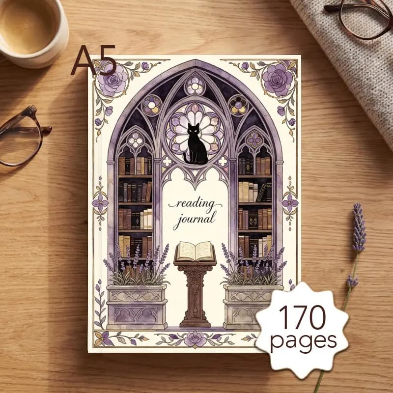A5 Reading Journal,170 Pages Reading Planner,Perfect Gift for Book Lovers to Record Reading Reflections, Book Notes&Book Quotes