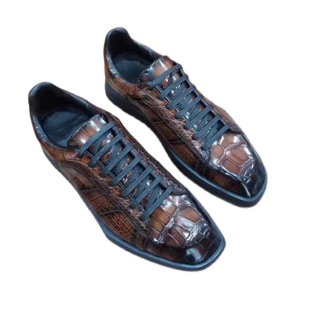leimanxiniu nuove scarpe da uomo in coccodrillo colore pennello scarpe casual moda classica