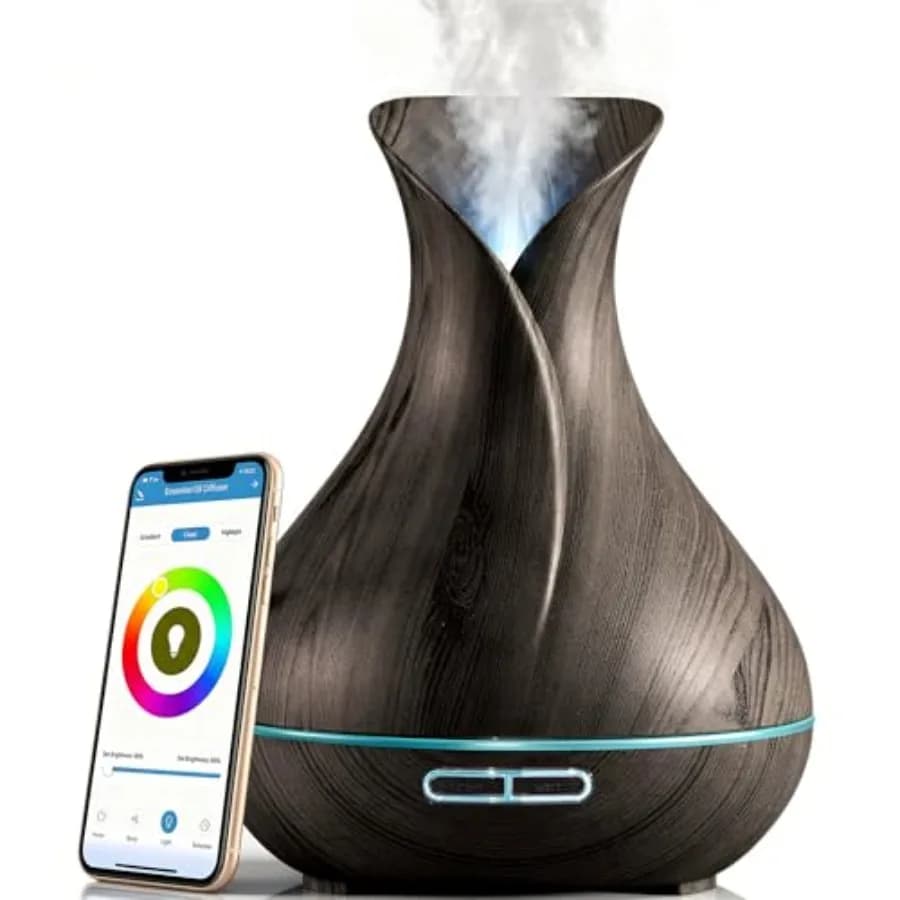 Umidificatore Smart WiFi - Diffusori di Oli Essenziali per Aromaterapia con Controllo tramite App e Controllo Vocale - Compatibile con Alexa e Google Home
