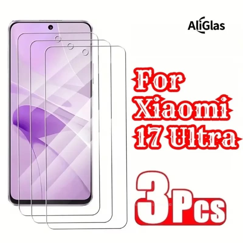 Pellicola protettiva in vetro temperato per telefono, 3 pezzi, per Xiaomi 17 Ultra, protezioni per schermo lucide, adatte per la pellicola temperata trasparente Xioami Ultra