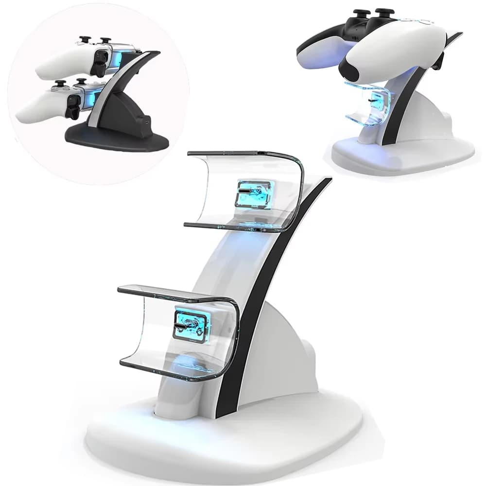 Base di ricarica doppia rapida per controller PS5, stazione di ricarica per gamepad, supporto per joystick wireless Playstation 5, accessori.