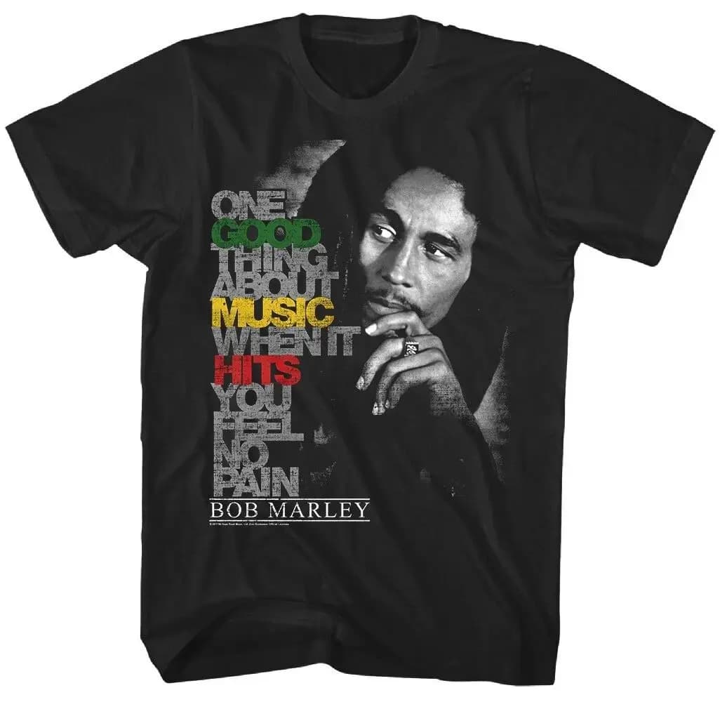 Men‘s Rock and Roll Classic Band T-Shirt Men Women Summer Black Casual Crew Neck Cotton Tee Bob Marley Good Music Hits T Shirt