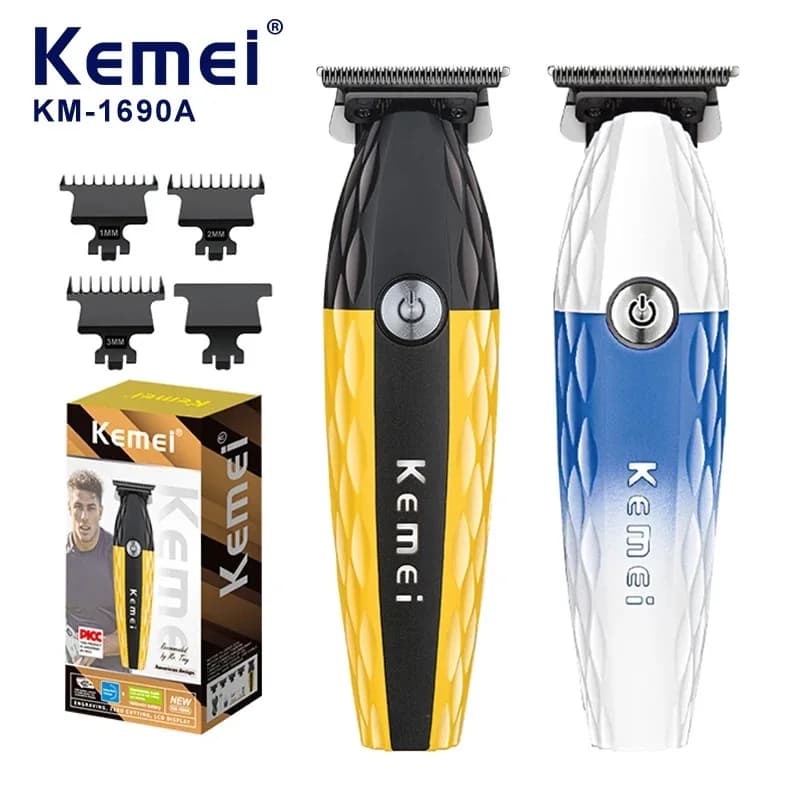 Kemei 1690A Zero Gapped Man Electric Haircuts Professional Haircut Rechargeable Cordless Finishing Haircutting Machine