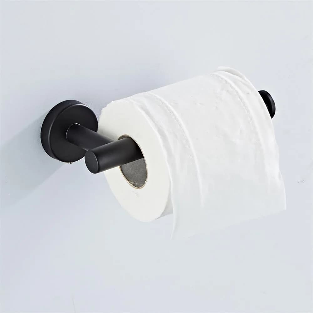 Roll Paper Rack Nero/Argento Acciaio inossidabile Accessori per il bagno Porta carta velina Portarotolo per carta in rotolo Installazione del trapano Porta carta igienica