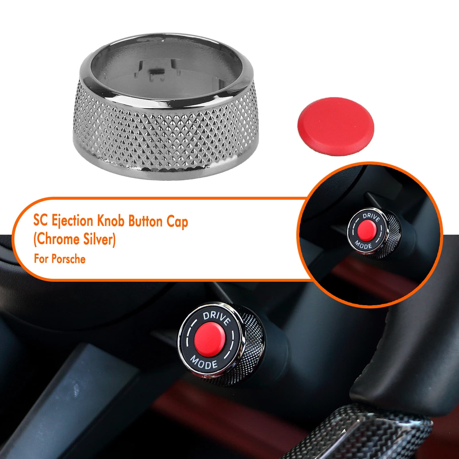 Interior Steering wheel SC Expulsion button Manopola Cover cap for Porsche Cayenne Panamera Macan 911 Taycan