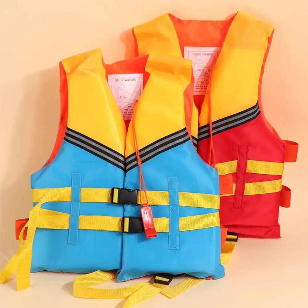 Universal Large Buoyancy Life Vest Jacket with Whistle Portable Marine Safety Vest Adjustable Straps Swimming Vest Fishing
