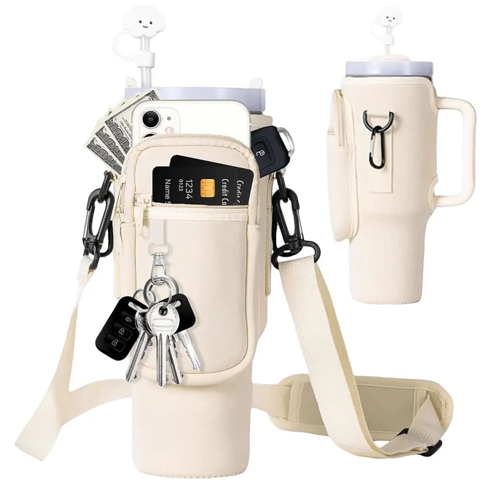Borsa portaborraccia in Neoprene da 40 once per custodia a tazza Stanley Quencher con tracolla regolabile custodia portaborraccia