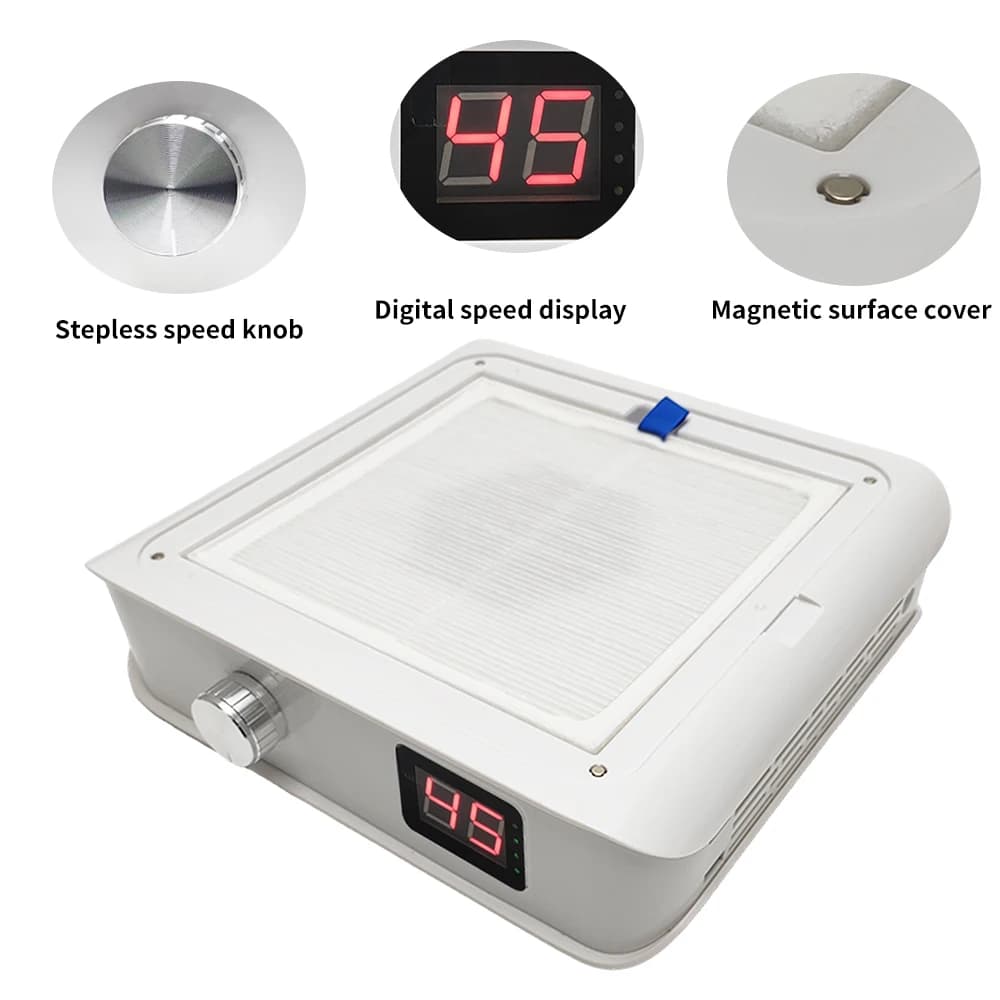 Newest Powerful Nail Dust Vacuum Cleaner Adjustable Power Electric Super Strong Suction Collector with Reusable Filter