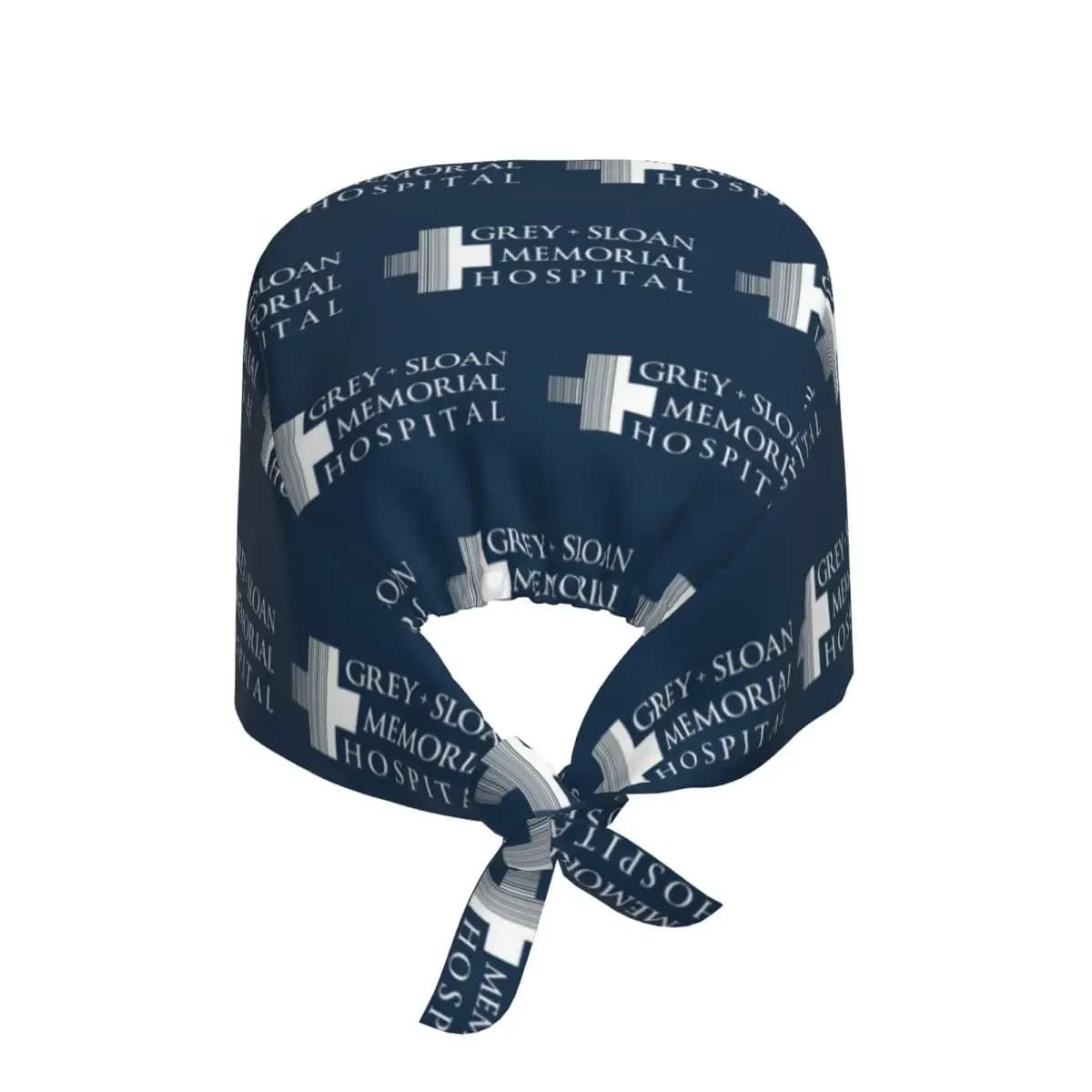 Grey + Sloan Memorial Hospital Logo White Print Scrub Hat Doctor Working Surgical Cap Men Women Nursing Caps for Dentist
