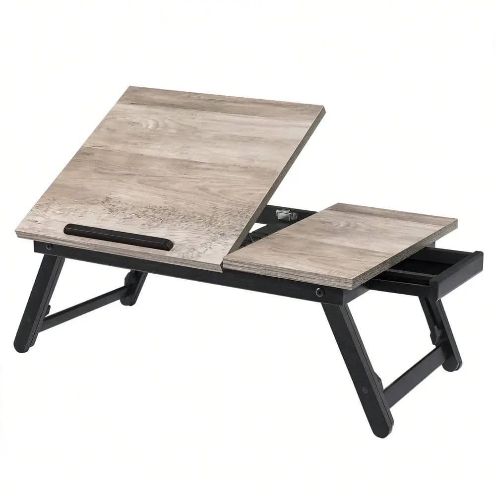 Tavolino per laptop da letto o divano con piano inclinabile regolabile, vassoio per colazione con gambe pieghevoli regolabili in altezza, adatto a Scree