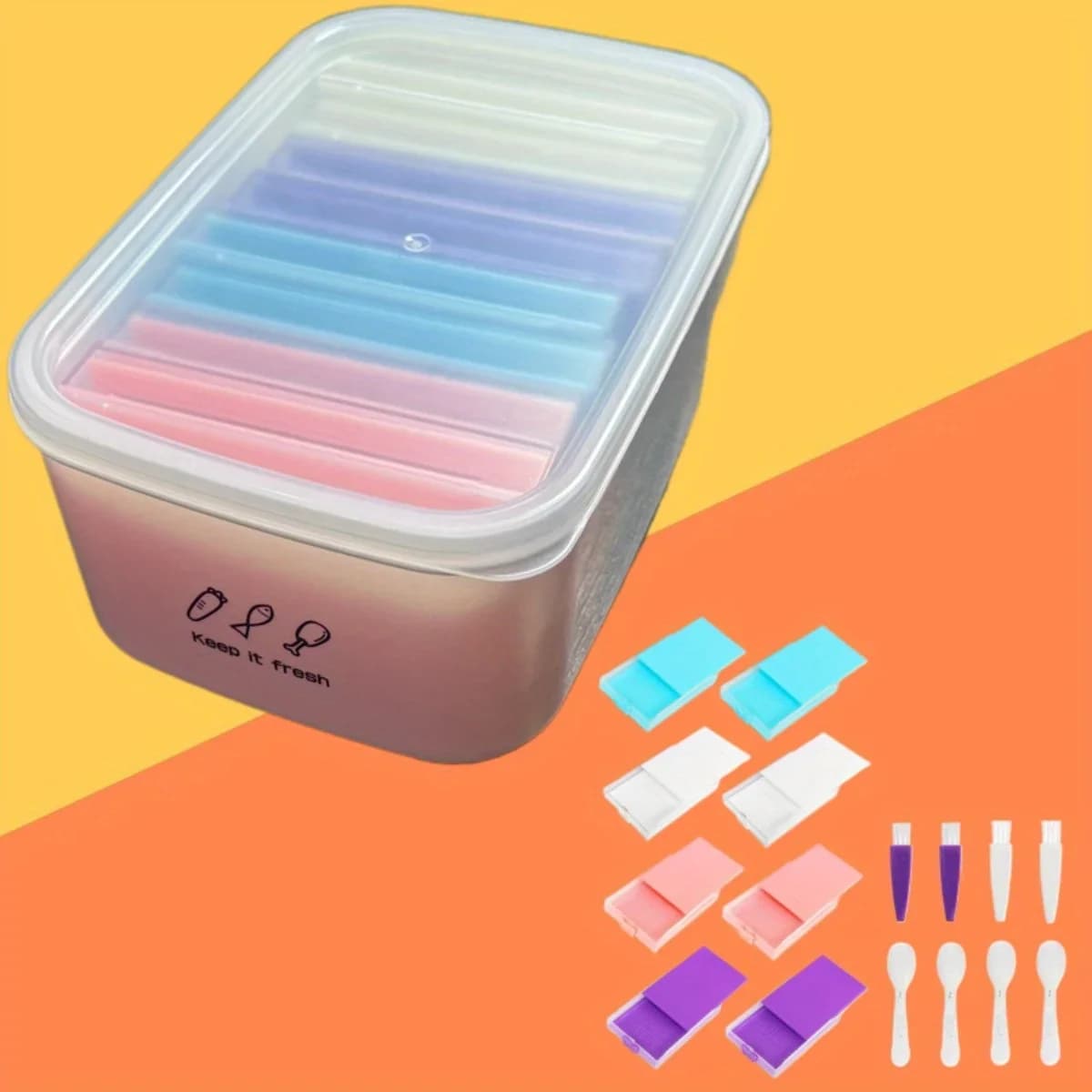 8-piece diamond painting tray kit with large container lid Tipper Tray Brush Tipper Organizer of beads Storage box for fresh storage