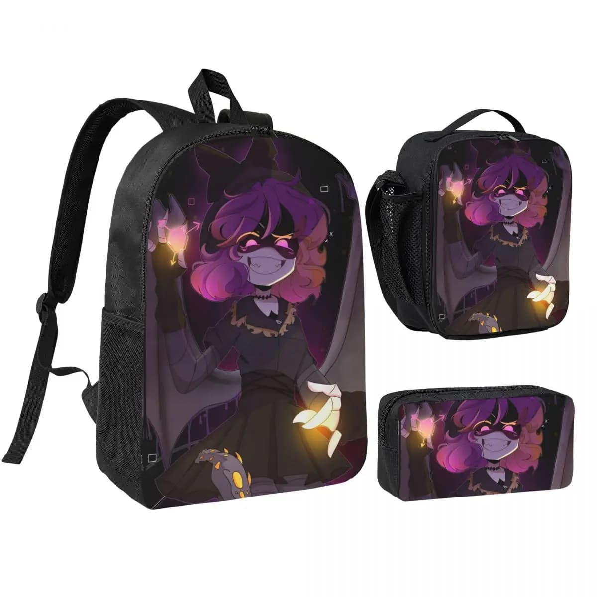 Murders Drones 3pecs/set Backpack for Student High School Daypack Lunch bag Pencil Case