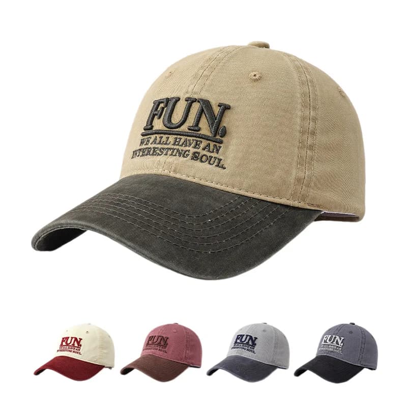 Unisex Spring and Summer Baseball Hat with Visiera, Embroidery with Letters, Adjustable, Breathable, for Open Sports