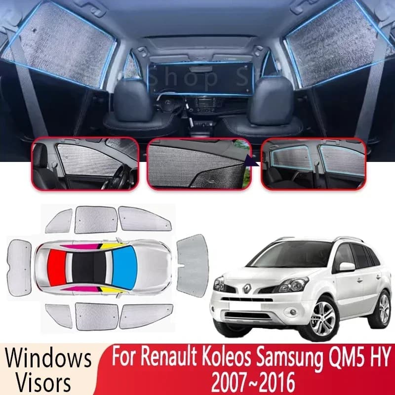 Parasole Per Renault Koleos Samsung QM5 HY 2007 ~ 2016 2010 Parabrezza Parasole Isolamento termico Ricambi Auto Visiera parasole Accessori