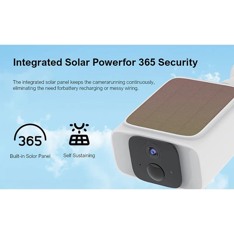 Telecamera Solare Tuya HD per Esterni con Funzione di Conversazione Remota da Smartphone e Sorveglianza