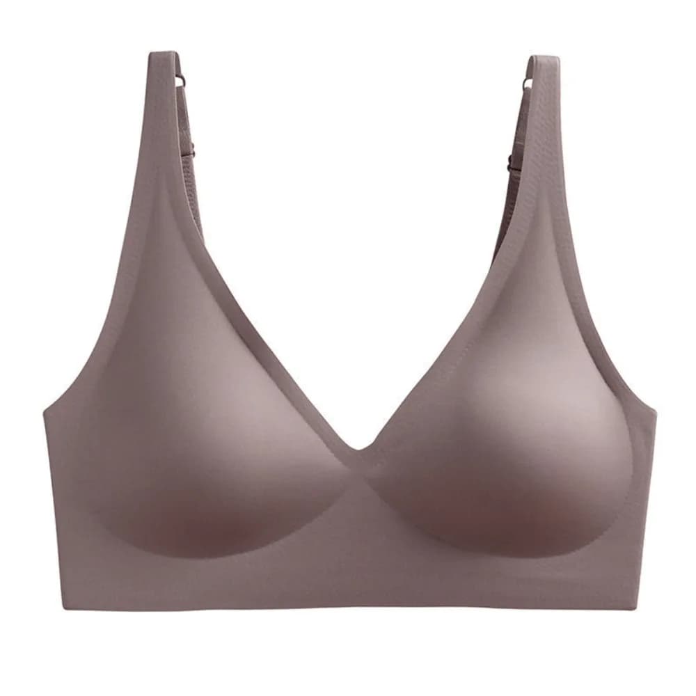 Breathable Close-fitting Seamless Leopard Bra Shockproof Lace Deep V Brassiere Beautiful Back Wireless Bra Girls