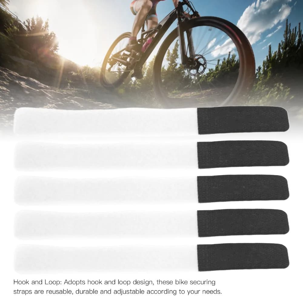 5 Pezzi Cinghie Regolabili Durevoli per Pompa Bici, Riutilizzabili 18x2cm, Fasce di Fissaggio in Nylon per Portapacchi Bici, per Legatura e Stoccaggio