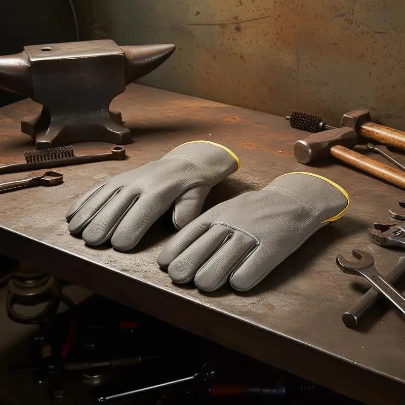1 Pair Work Gloves Leather Workers Work Welding Safety Protection Garden Sports Motorcycle Driver Wear-resistant Gloves