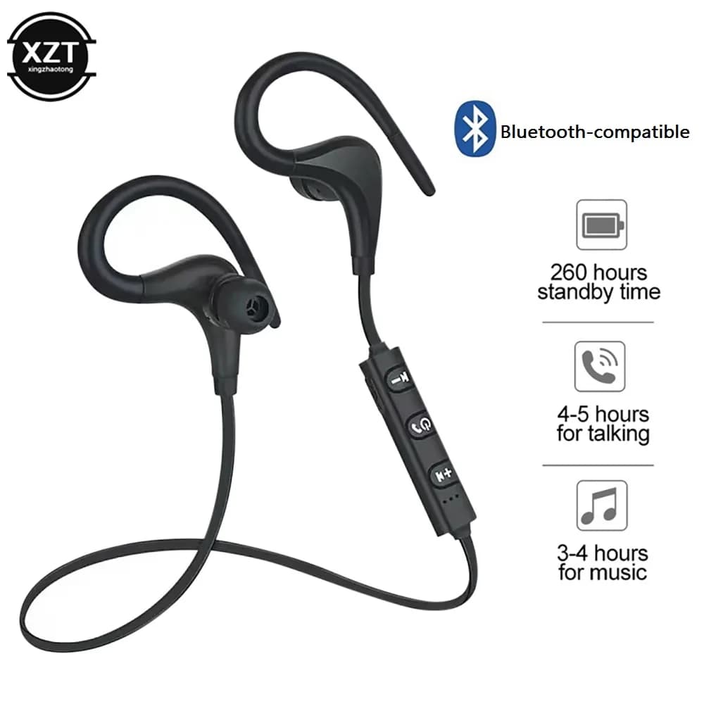 Cuffie sportive wireless compatibili con Bluetooth Auricolari musicali stereo da corsa Mini cuffie universali con ganci per l'orecchio HIFI