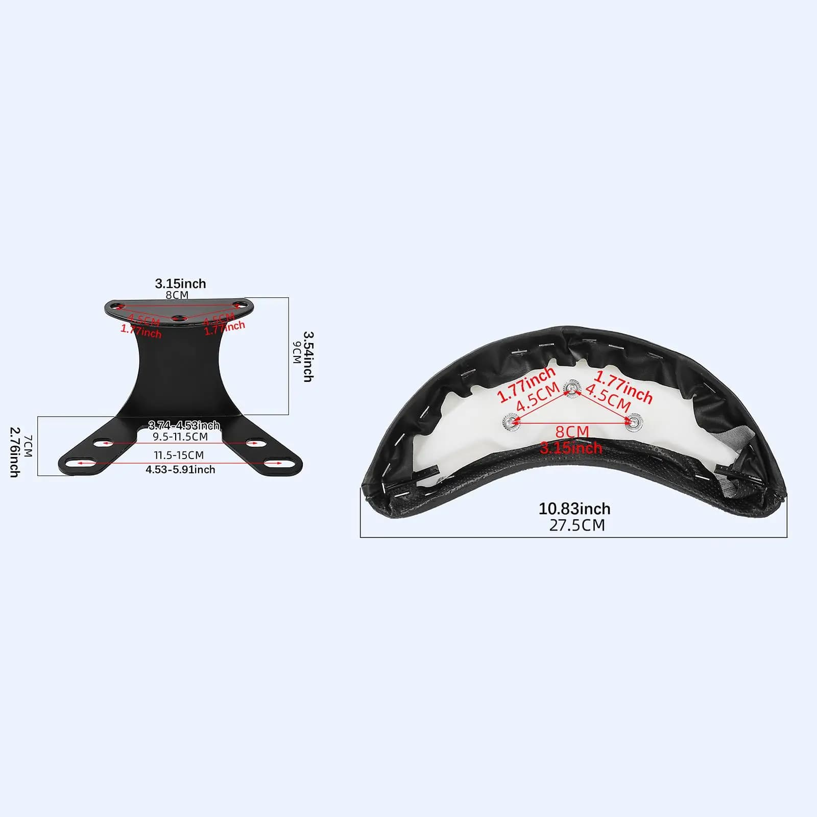 Supporto per schienale del veicolo, cuscino del sedile in metallo, supporto ergonomico per scooter, bicicletta elettrica, ciclismo