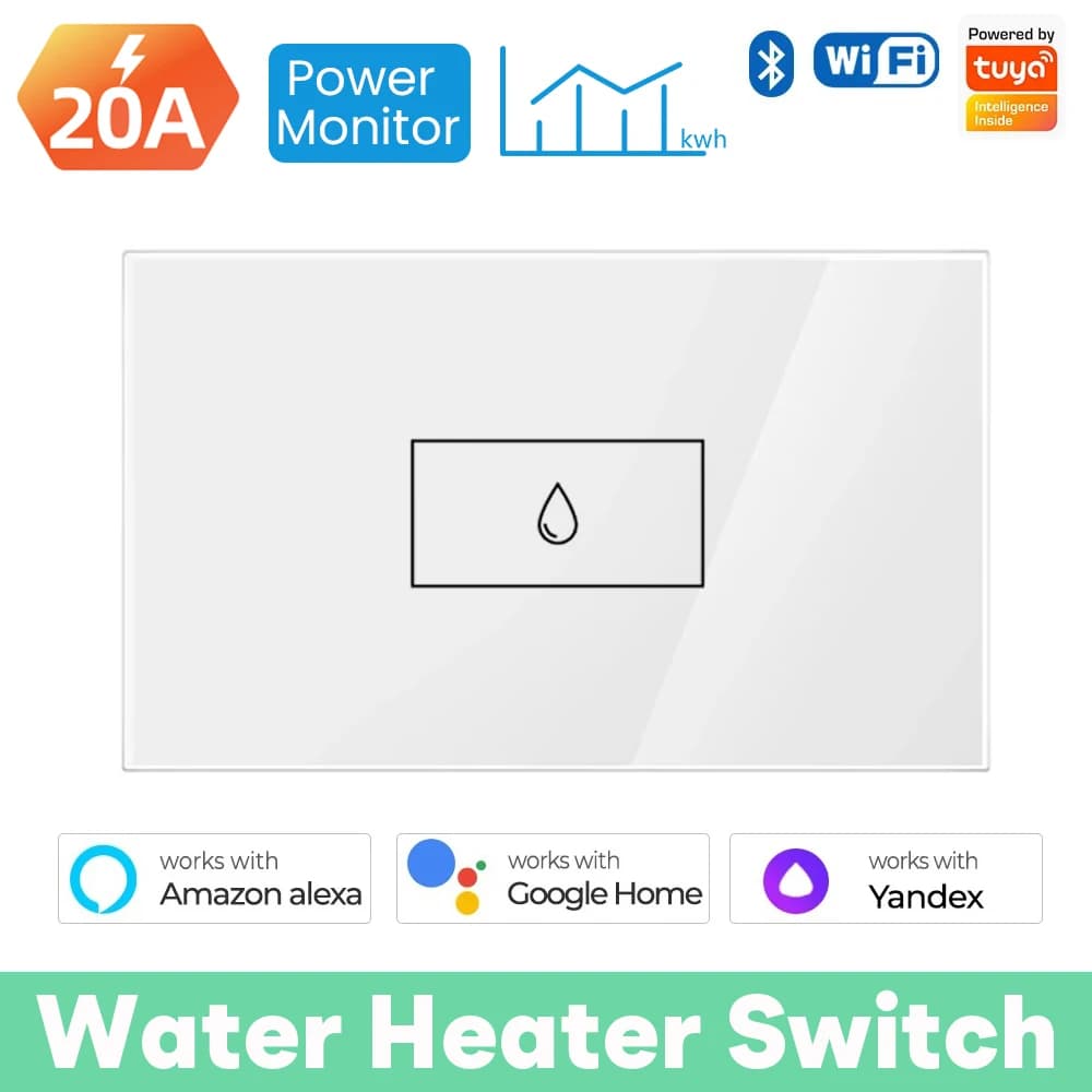Smart Life WiFi 20A High Power Circuit Breaker with Power Monitor Circuit Protection for Warm Water Heater Works with Alexa Google Home