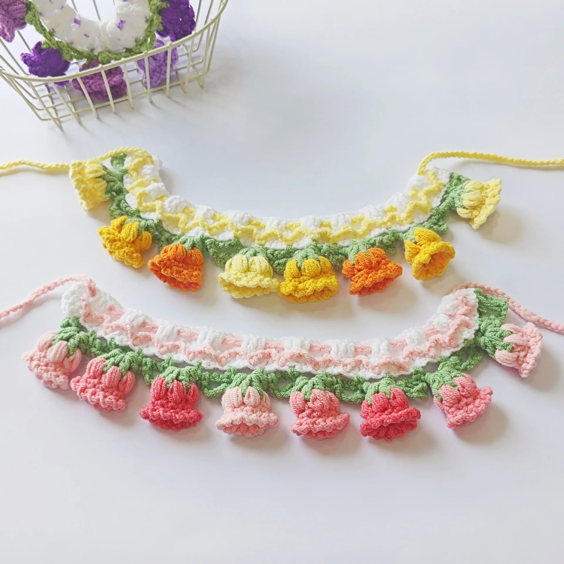 Bandana per Gatti, Collare per Gatti con Fiore Lavorato a Maglia, Sciarpa Artigianale Bluebell per Gatti