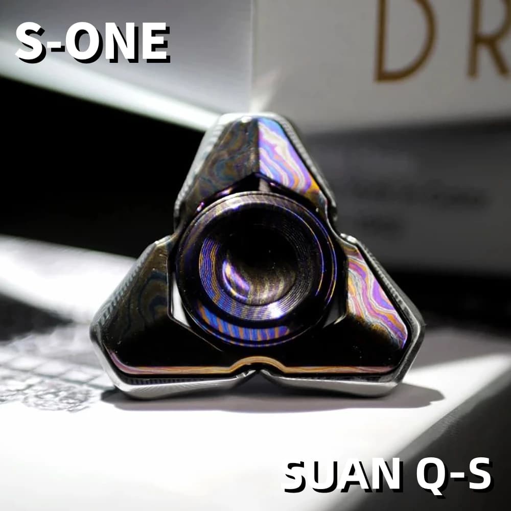 S-ONE SUAN Q-S EDC Fidget Spinner Giroscopio per unghie aperte Fidget Spinner a tre pale Giocattolo Fidget in metallo Accessori da scrivania