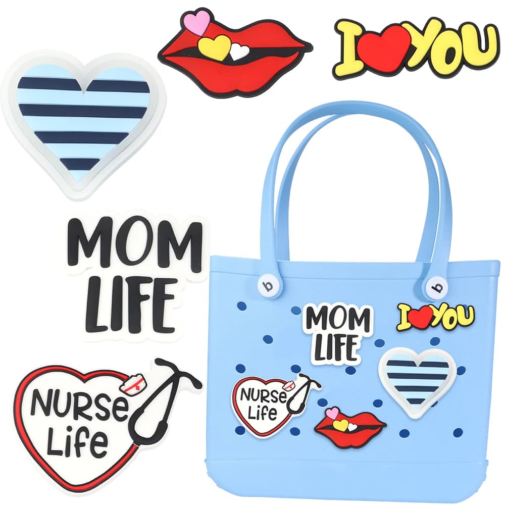 2 pz/lotto borsa da spiaggia in PVC ciondolo serie spiaggia lettera estiva ciondolo rimovibile ciondolo scarpa grotta per accessori per la creazione di gioielli fai da te