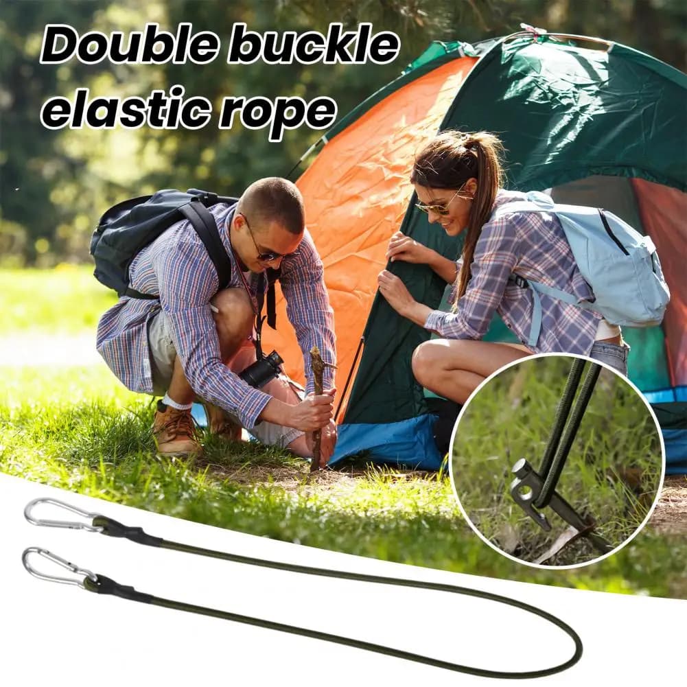 Corda elastica per tenda da esterno Corda elastica da campeggio durevole ad alta resistenza con tenditore a gancio per installazione rapida per l'escursionismo