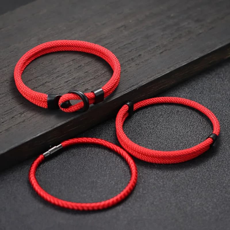 New 3Pcs Men Bracelet Set Lucky Red Keel Rope Braslet Surfer Nautical Fabric Braclet Leisure Accessories Gift For Him Jewelry