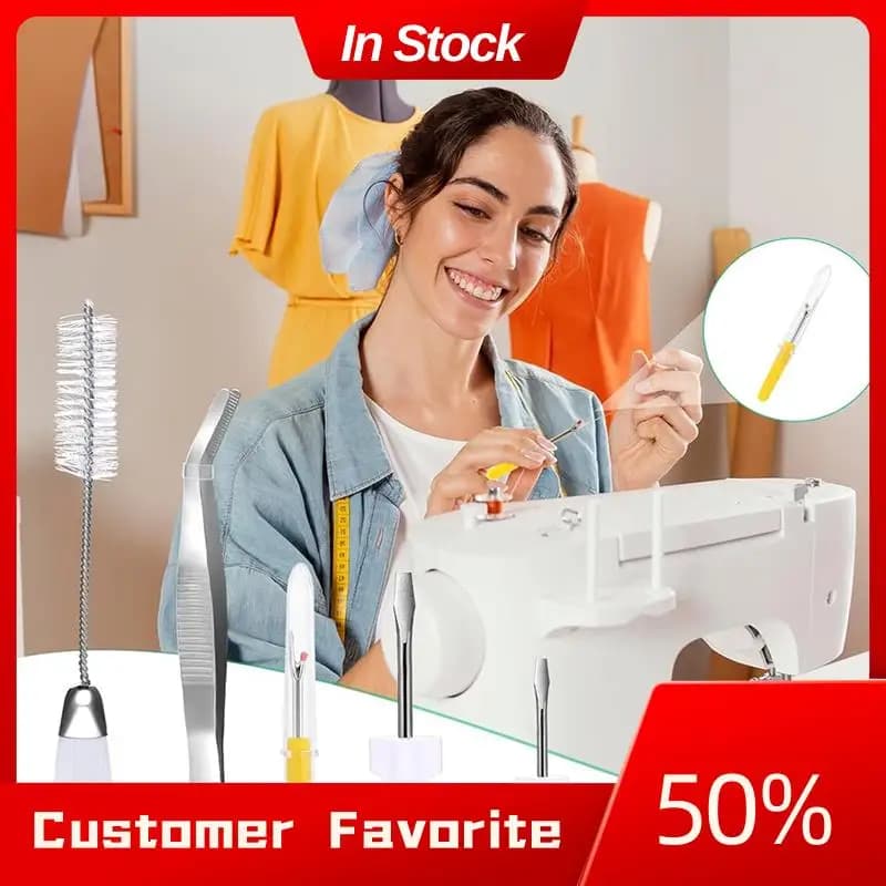 Top Vendita 8 Pezzi Kit di Riparazione Macchine da Cucire Strumenti di Pulizia per Macchine da Cucire Include Pinzette Pennello Cacciavite Strumenti per Cucire