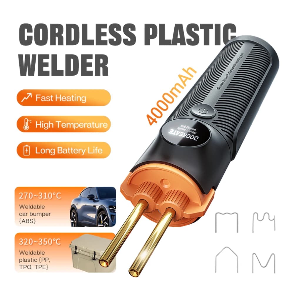 Saldatore per plastica senza fili da 30W con batteria da 4000mAh e kit di graffette, ricaricabile USB per riparazione di paraurti auto, mobili e ABS PP