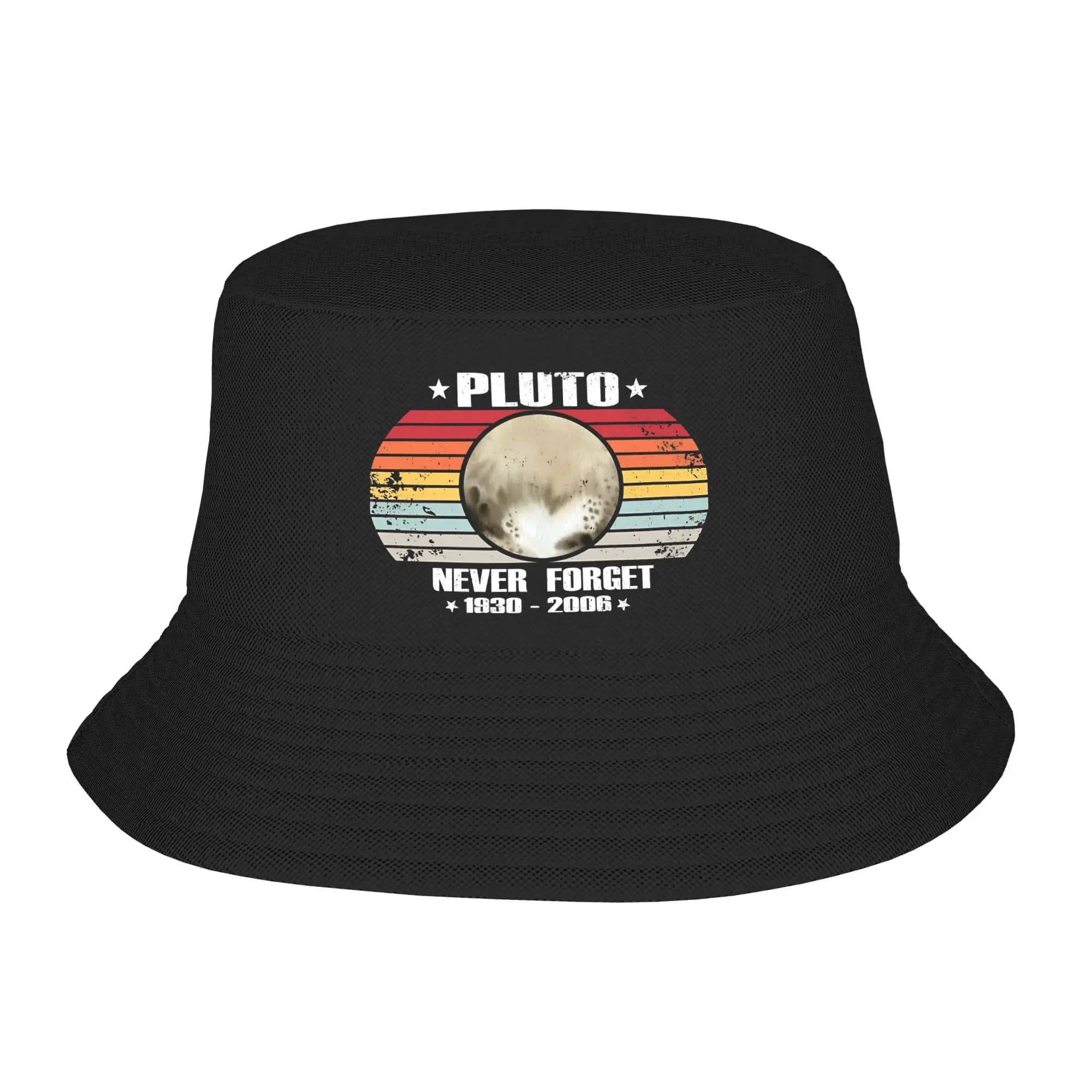 Travel Headwear Pluto Never Forget 1930 - 2006 20th anniversary Accessories Bucket Hat Trendy Girl Sun Caps