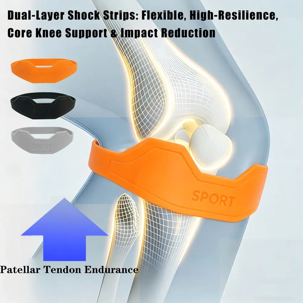 Fascia per Tendine Rotulee (2 Pezzi), Supporto per Alleviare il Dolore al Ginocchio, Ideale per Escursionismo, Calcio, Basket, Corsa, Ginocchio da Salto e Squat
