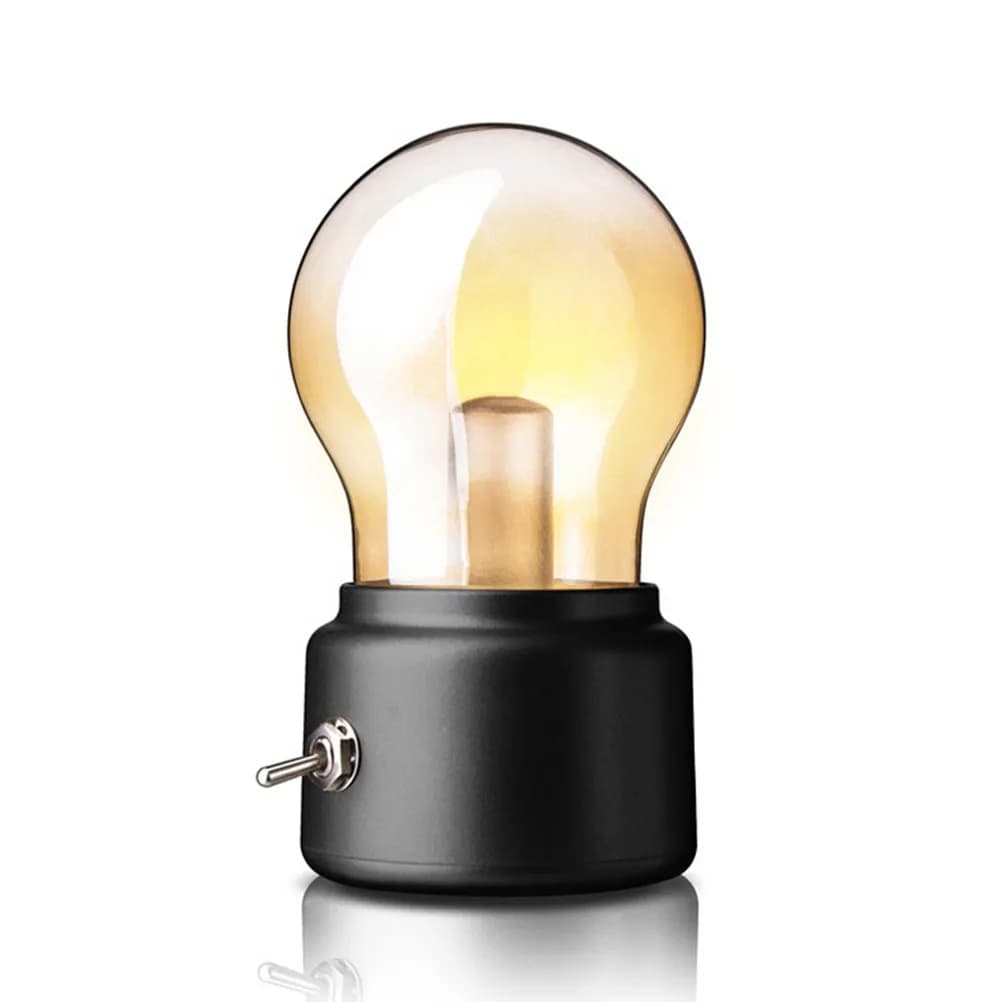Lampada Notturna LED Vintage Ricaricabile USB a Basso Voltaggio, Lampada da Tavolo Retrò Portatile per Casa, Scrivania, Camera da Letto, Ufficio