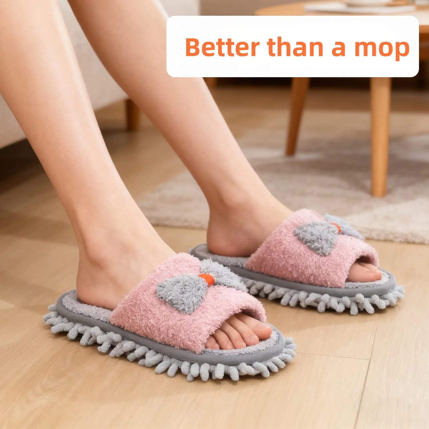 Indoor Floor Mopping Slippers Water Absorbent Detachable Cover for Wooden Floor Easy to Clean Home Use Mopping Shoes