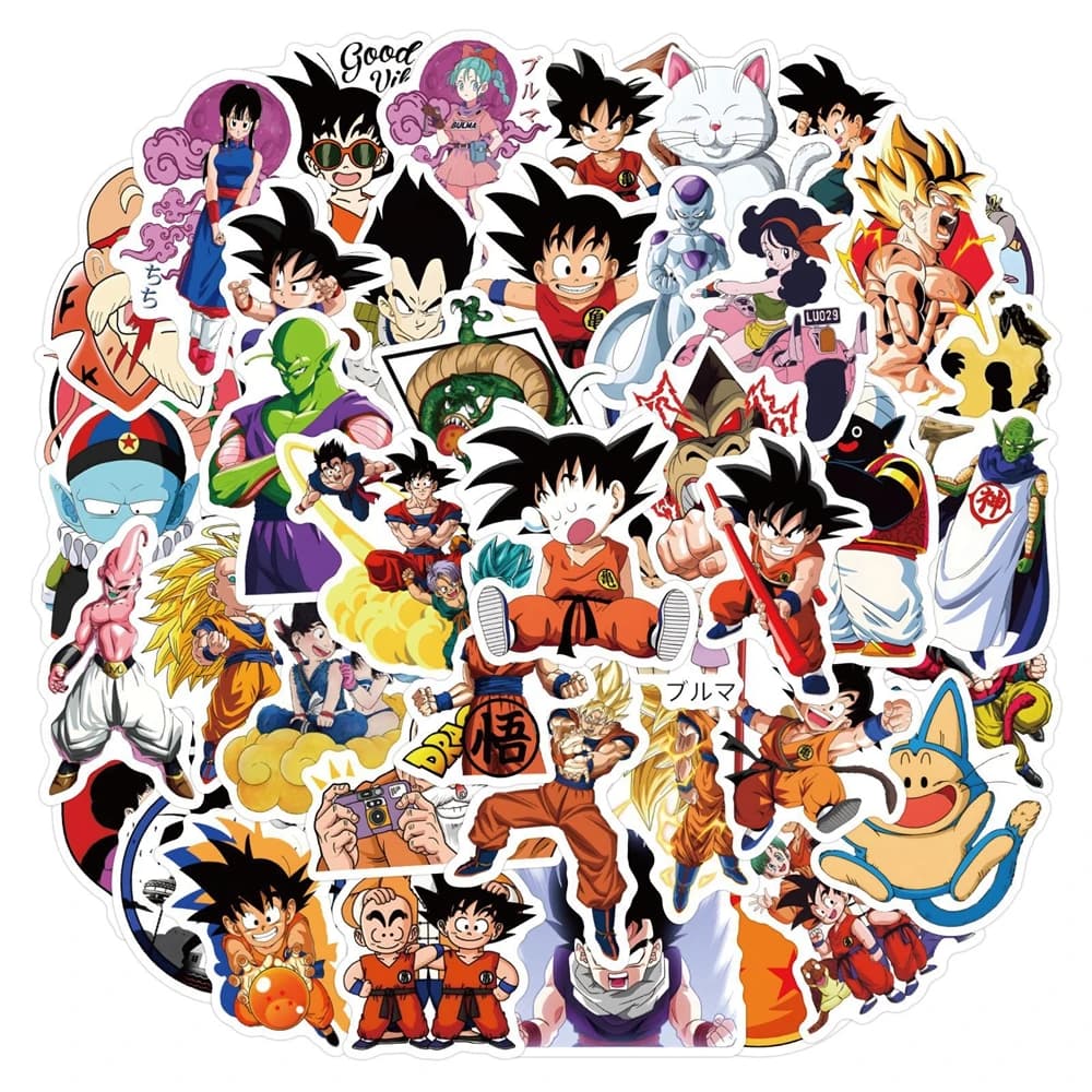 1 Confezione di Adesivi Anime Dragon Ball Z, Action Figure di Son Goku, Vegeta, Maestro Roshi, Modelli di Personaggi, Decorazioni, Regalo per Bambini