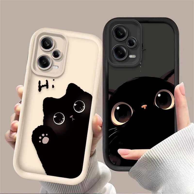 Bella custodia per telefono gatto dagli occhi grandi per Xiaomi Redmi Note 13 14S 12 11 Pro Plus 5G 12S 11S 10S 10 9 Redmi 14C 13C 12C 12 4G A3 A3X