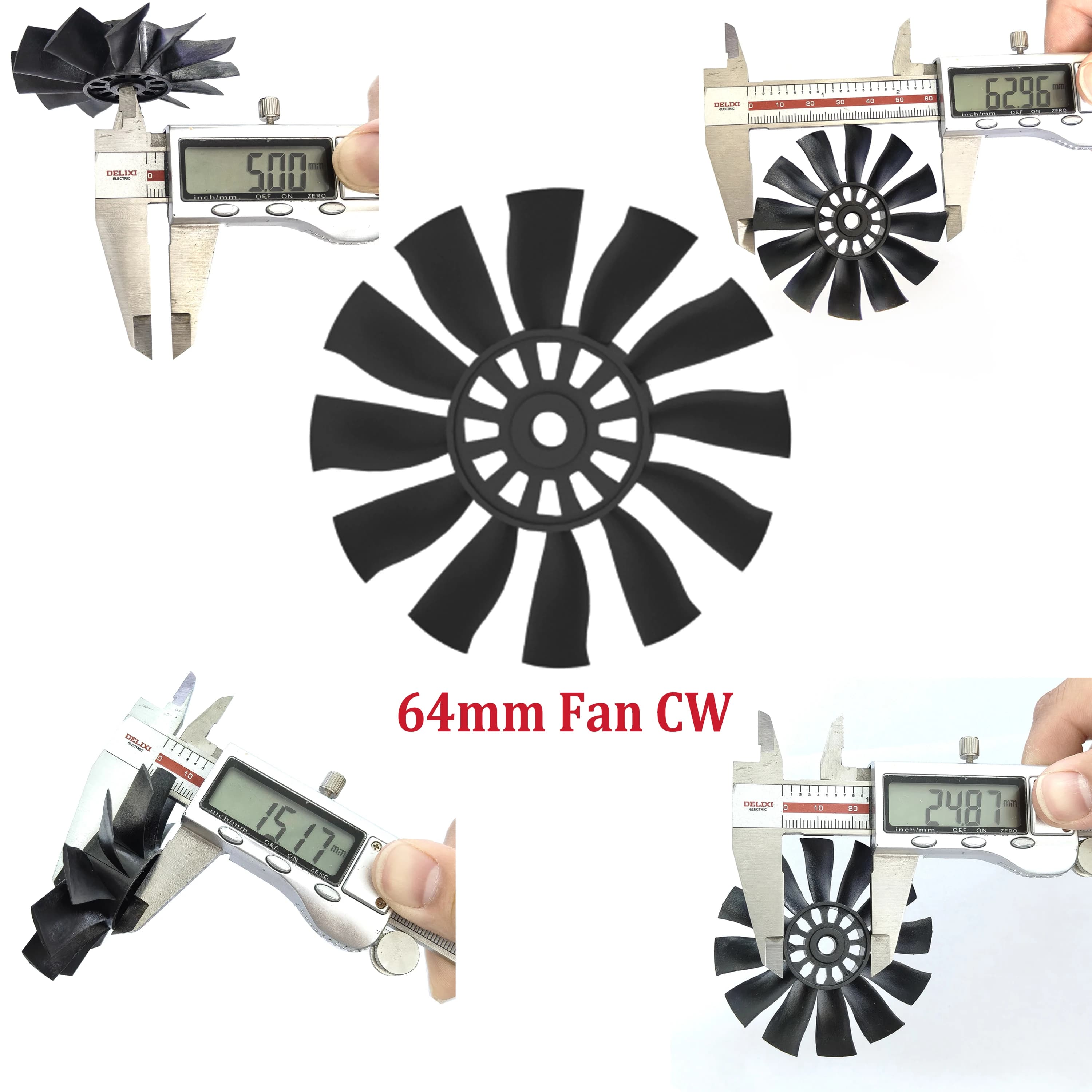 QX-MOTOR nuova pala a 12 foglie cw ccw da 64 mm per EDF da 64 mm