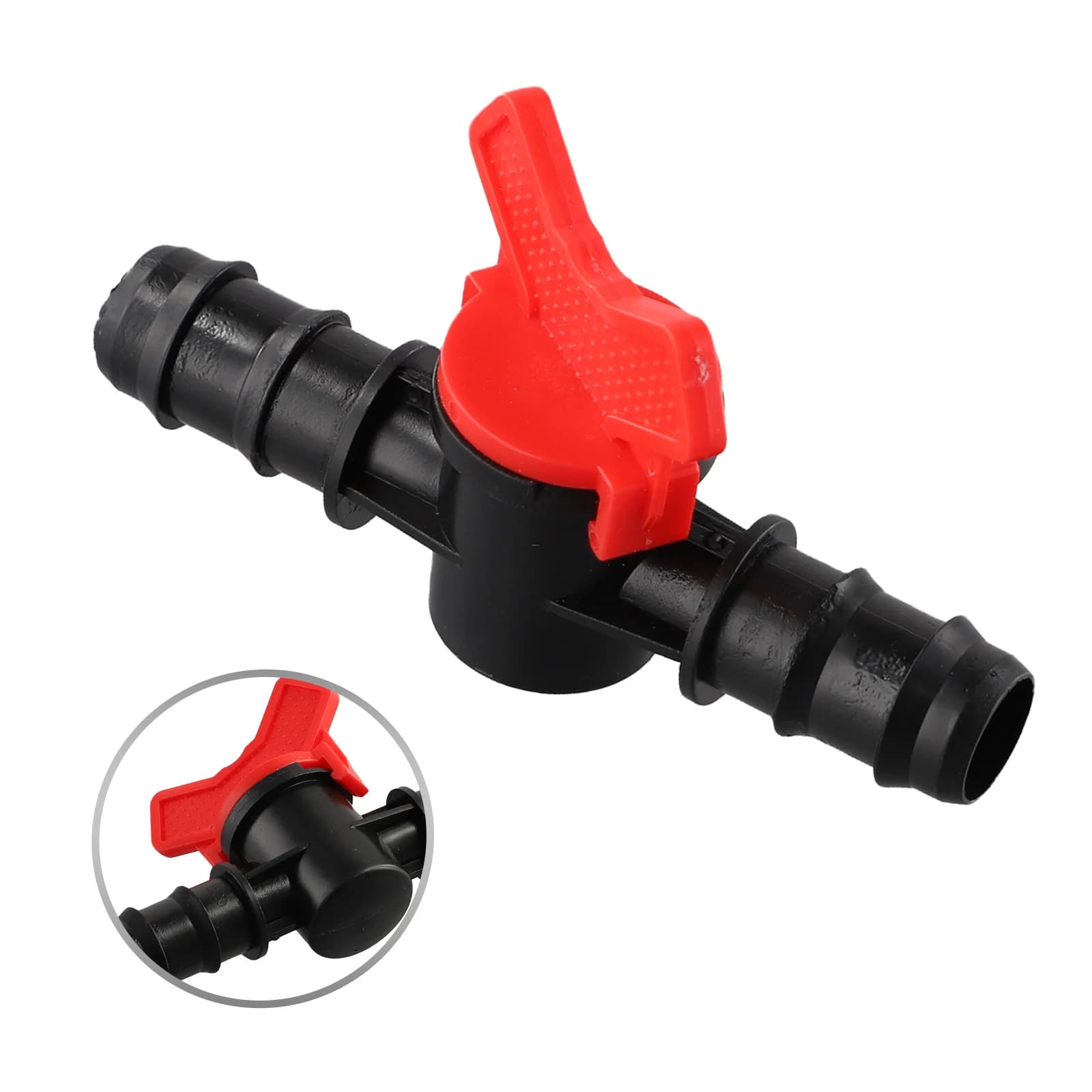 Valvola di intercettazione a sfera 1 pz per tubo PE PN4, connettore per tubo gocciolante 16 20 25 mm, valvola passante per irrigazione giardino