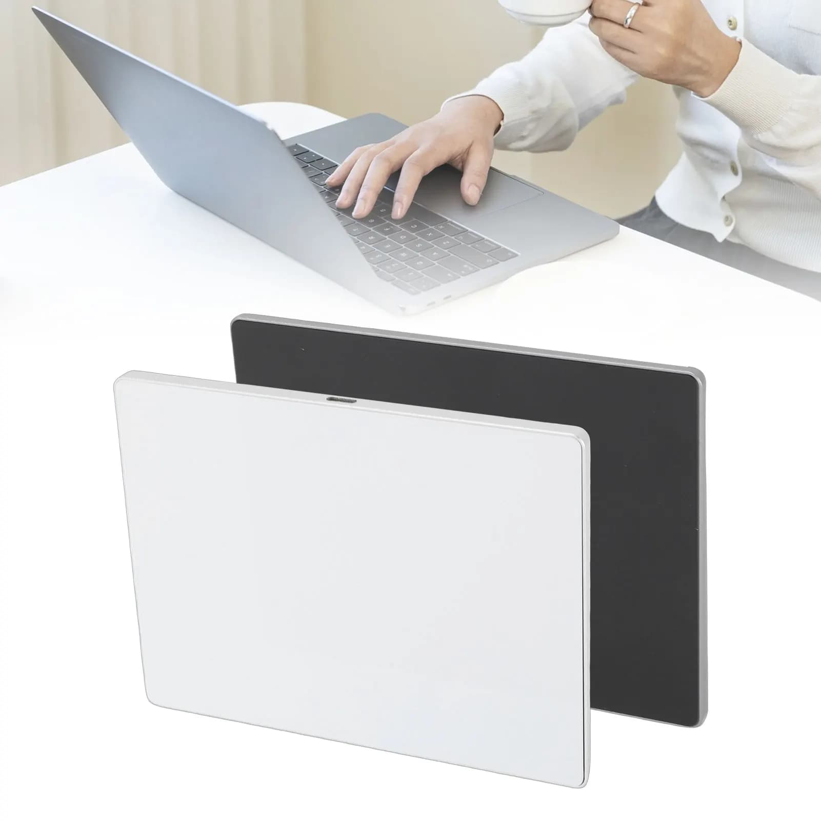 Wired USB Trackpad Large Slim Aluminum Alloy Portable Touchpad Mouse with Multi Gesture for Computer Desktop Laptop
