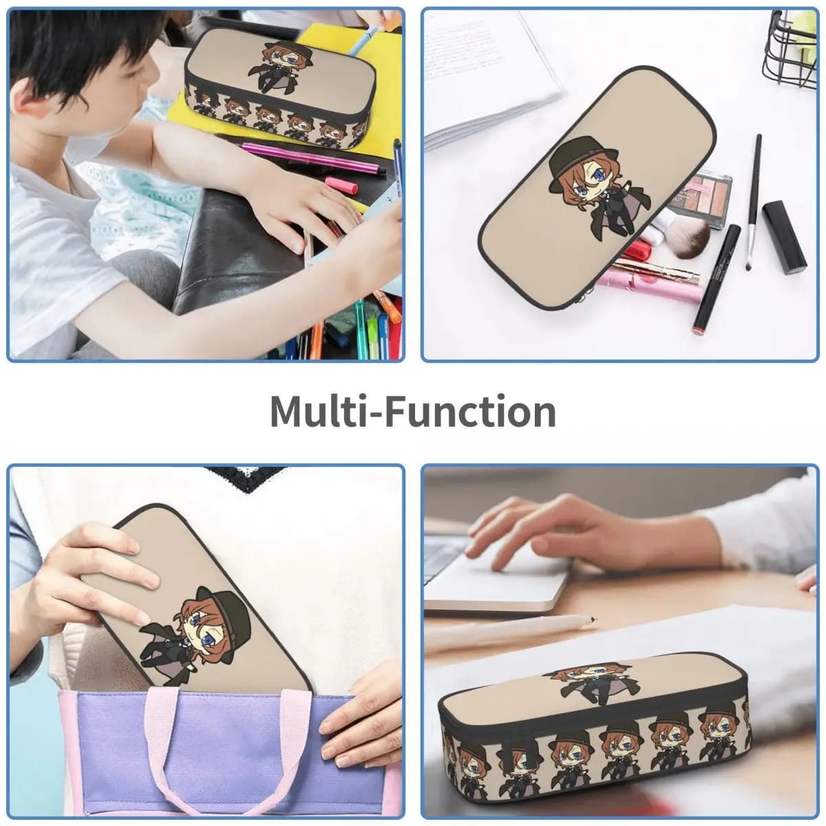 Astuccio per matite Chuya Nakahara Bungo Stray Dogs Anime per regali per ragazzi e ragazze, astuccio per penne, articoli di cancelleria, astuccio porta penne