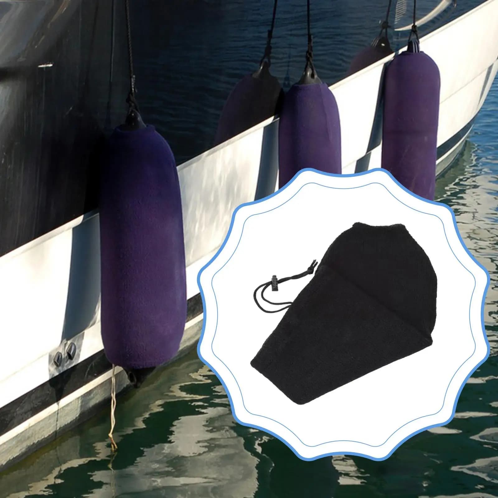 Center Rope Tube Boat Fender Enhanced Shock Absorption Easy Use for Yacht Accessories Marine