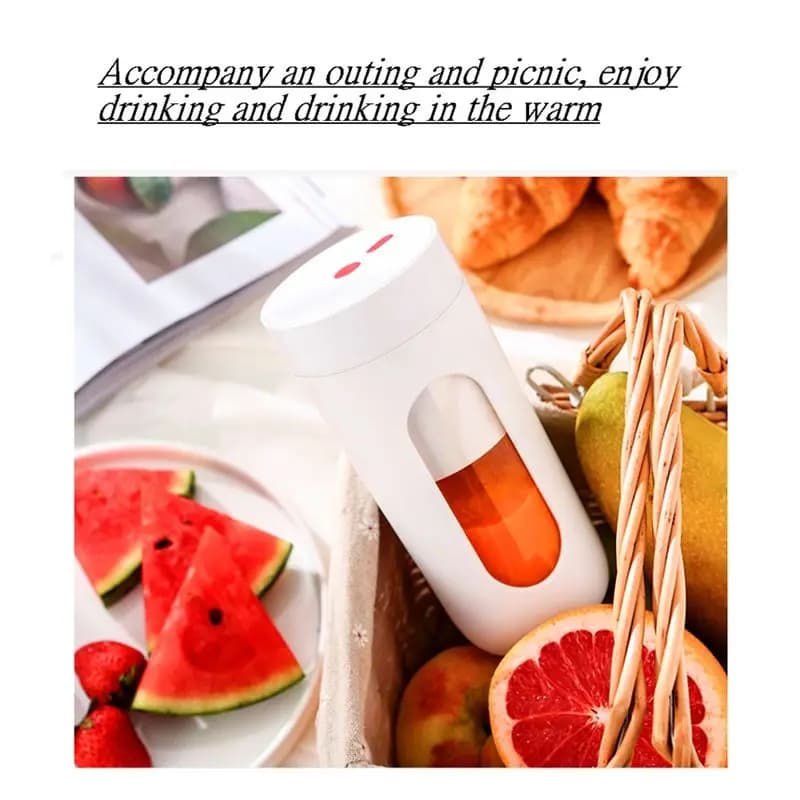 Frullatore Elettrico Portatile USB con Ricarica Wireless, Mini Estrattore di Frutta, Mixer per Succhi