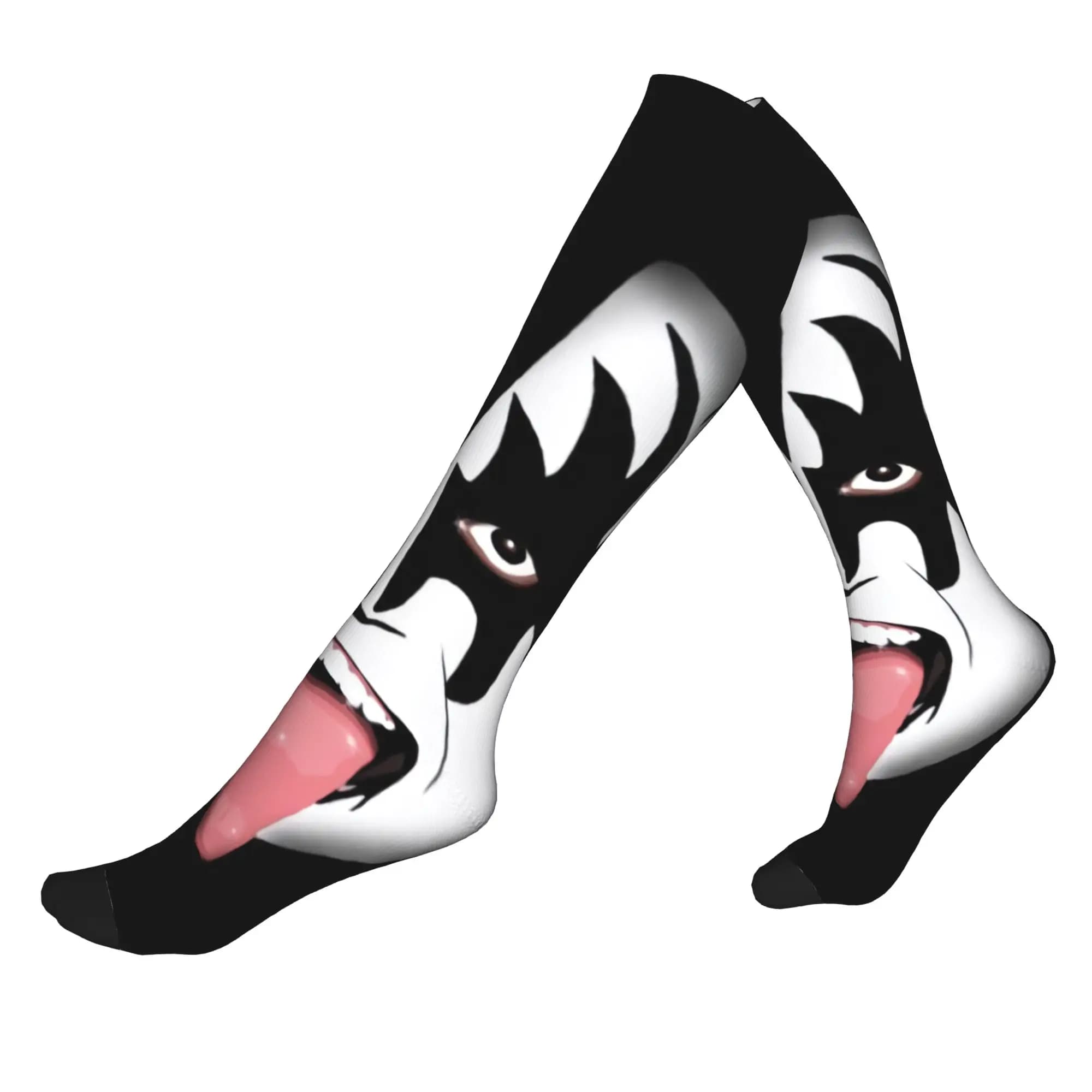 Rock Demon Kiss Band Rock And Roll Mens Sports Compression Socks Unisex Novelty 3D Print Dress Socks