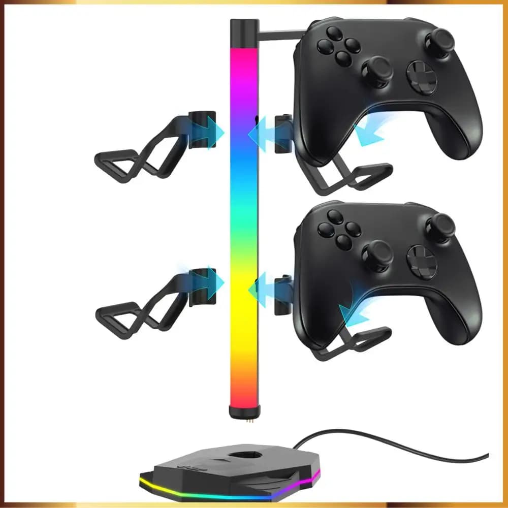 Supporto per Controller e Cuffie, Espositore Antiscivolo per Auricolari, Ganci Staccabili, Accessori per Gaming