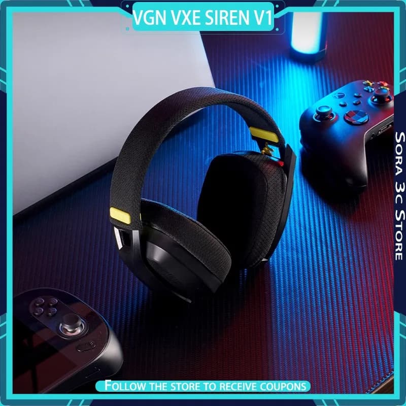 VGN VXE Siren V1 Tri-mode Bluetooth Gaming Headphones Light ergonomics Low-latency music gaming heads Accessories for players