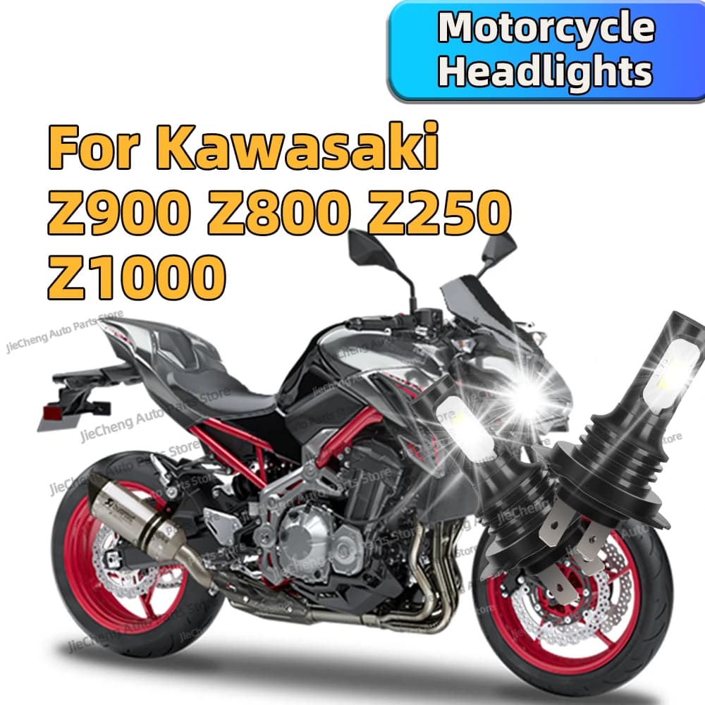 2PCS Moto H7 HA CONDOTTO Le Lampadine Del Faro 45w Aggiornamento Moto Lampada Per Kawasaki Z900 Z800 Z250 Z1000 Plug and Play 6000K Bianco